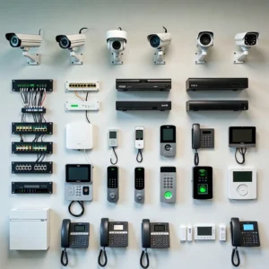 Security Hardware Components on Wall